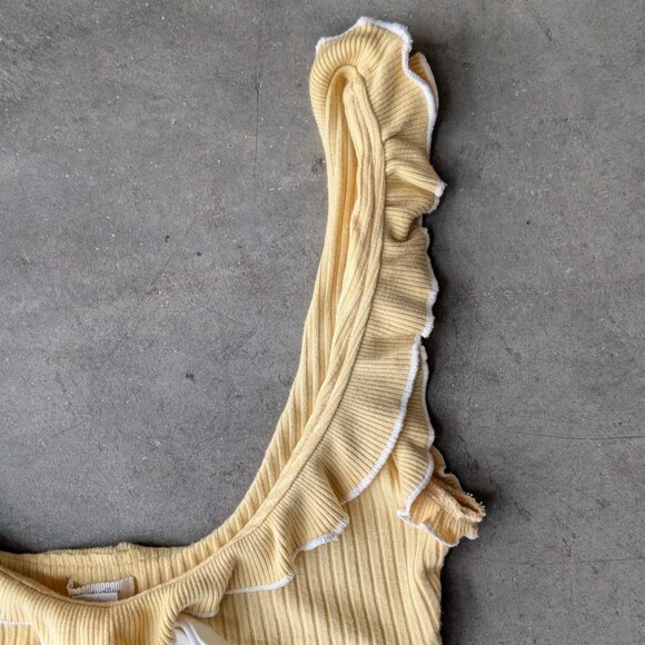 Urban Outfitters Kimchi Blue Darya Bow Ruffle Tank Top Yellow small - Picture 3 of 8